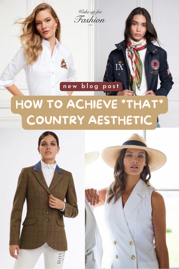 Country fashion: equestrian blazers. Straw hats. Other aesthetic clothing. Country Girl Look, Countryside Outfit, Creating Outfits, Silk Bodysuit, Latest Fashion Trend, Country Aesthetic, Cosy Outfit, Black Harem Pants, Country Attire