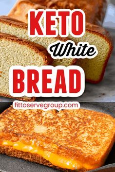 keto white bread with cheese on top