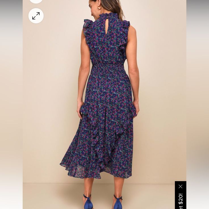 This Cute, Sleeveless Dress Is Perfect For Weddings Or Showers. Dress It Up With Heels, Or Dress It Down With Flats And A Jean Jacket Sleeveless Purple Maxi Dress For Date Night, Purple Floral Print Maxi Dress For Date Night, Purple Sleeveless Maxi Dress For Garden Party, Sleeveless Purple Maxi Dress For Garden Party, Purple Sleeveless Midi Dress With Ruffles, Sleeveless Purple Midi Dress With Ruffles, Date Night Purple Floral Print Maxi Dress, Date Night Purple Floral Maxi Dress, Lavender Maxi Dress