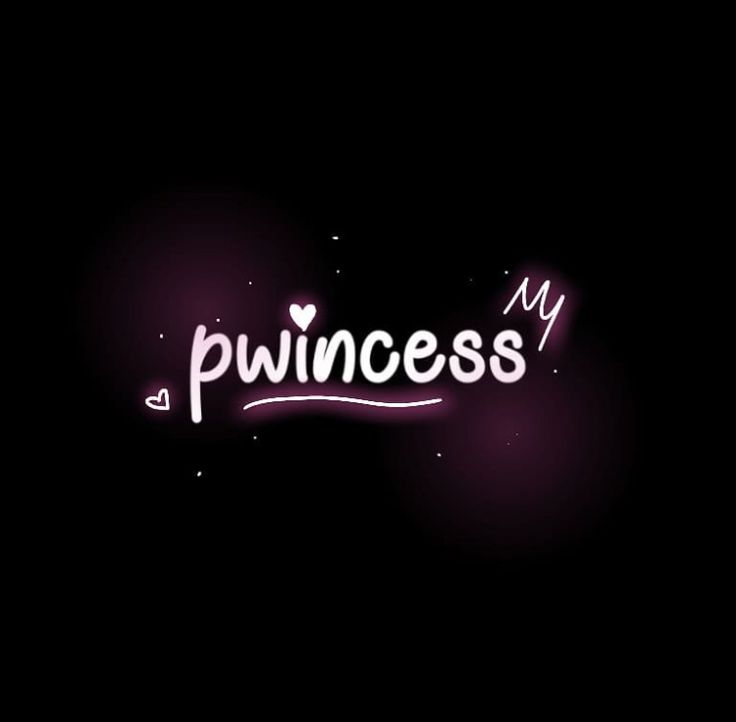 the word princess written in white on a black background