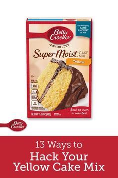 an advertisement for betty crocker's super moist cake mix