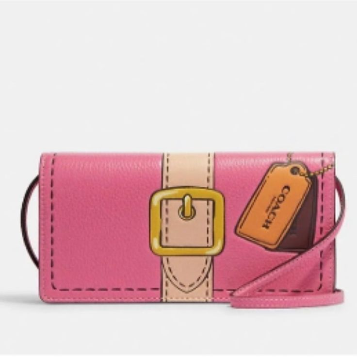 Anna Crossbody In Pink Trompe L’oeil Print Coach Pillows, Coach 1941, Leather Camera Bag, Coach Crossbody, Cross Bag, Coach Crossbody Bag, Black Leather Handbags, Vintage Coach, Bubblegum Pink