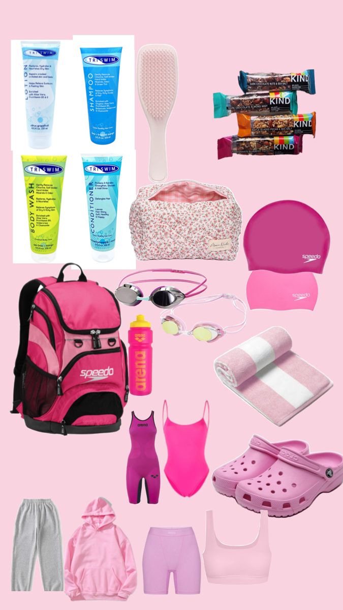 Swim Bag Essentials, Swimmer Aesthetic, Swimming Essentials, Sporty Girl Aesthetic, Swim Outfits, Soft Preppy, Swim Workout, Swimming Funny, Swimmers Life