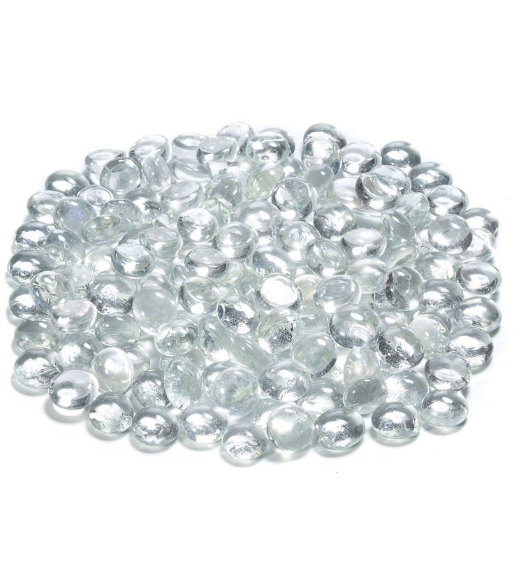 clear glass beads on a white background