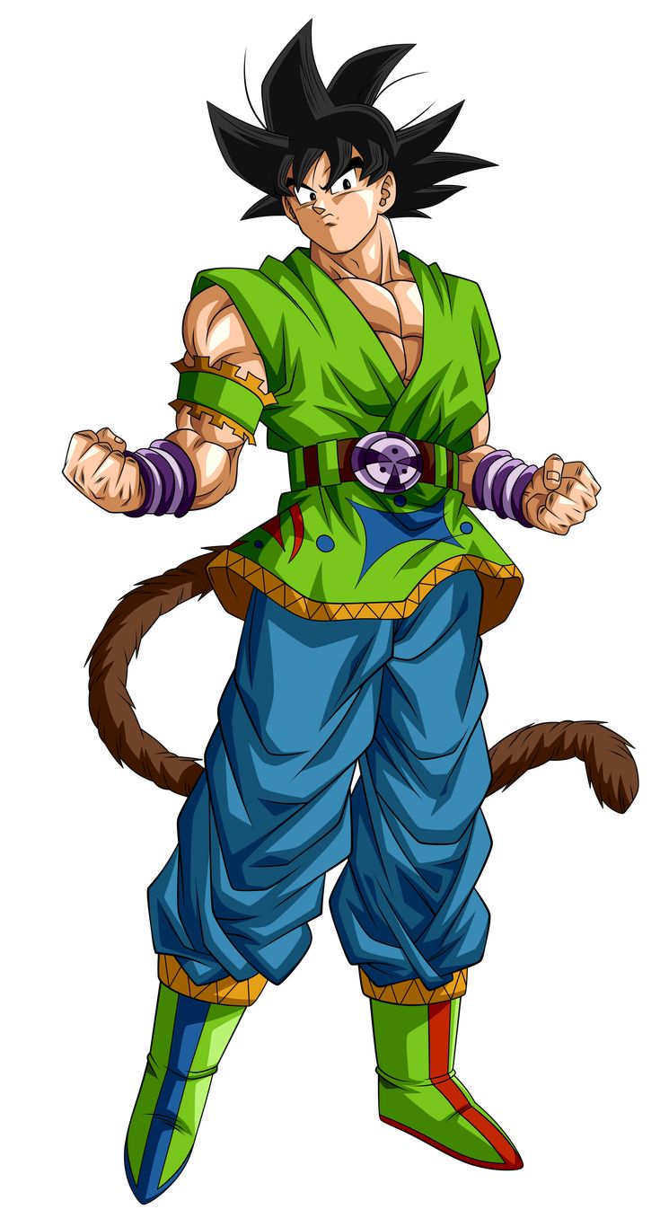 the dragon ball character is wearing blue and green