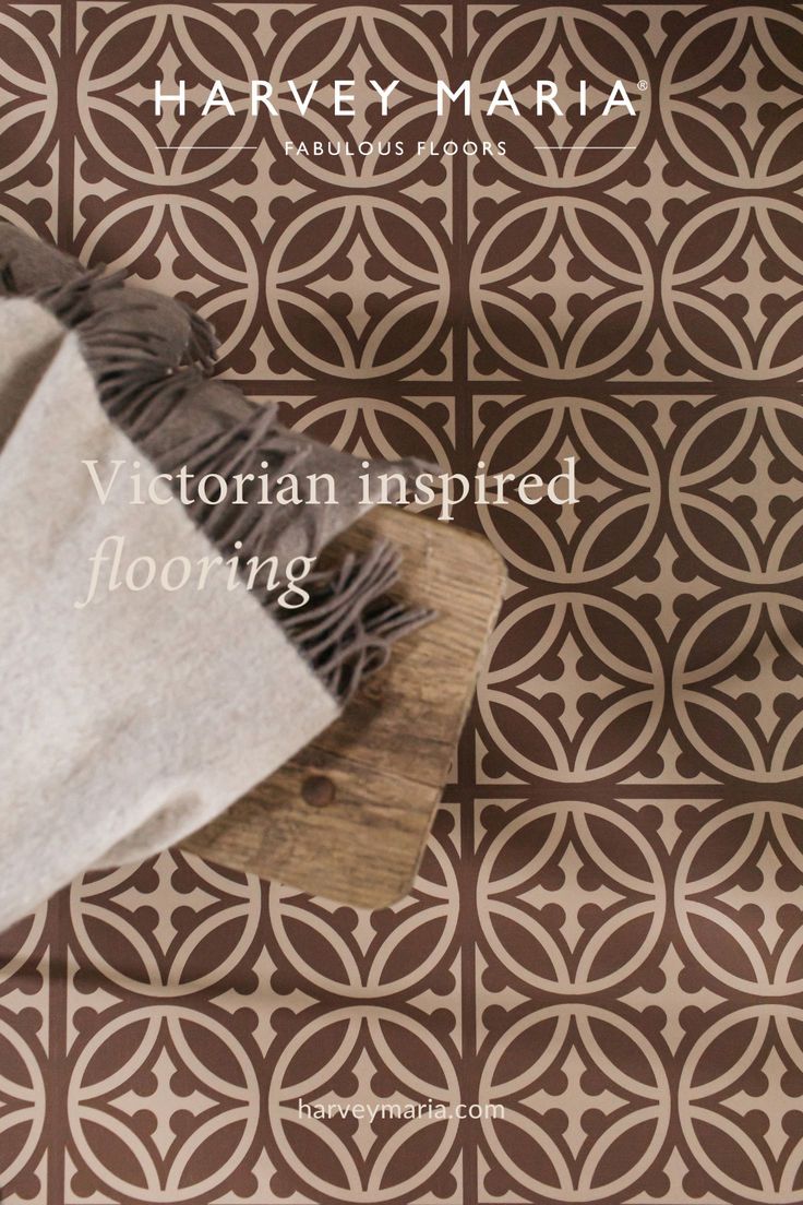 Transform your hallway with Victorian-inspired luxury tiles. These chocolate brown patterned LVT bring timeless elegance to any space, combining vintage charm with modern durability. Perfect for adding a touch of sophistication to your home, this flooring is ideal for creating a grand first impression. Elevate your interior design with this chic, low-maintenance option 🏡✨ Shop free samples of Walbrook Claystone online. Victorian Bathroom Floor, Lvt Flooring Bathroom, Hallway Tiles, Luxury Tiles, Neisha Crosland, Flooring Bathroom, Victorian Floor Tiles, Hall Flooring, Tiled Hallway