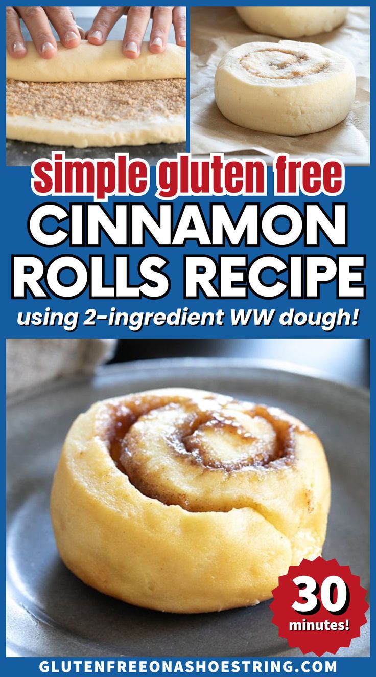 a single cinnamon roll on a silver plate Easy Gluten Free Cinnamon Rolls, 2 Ingredient Bread, Gluten Free Yeast Rolls, Gluten Free Cinnamon Rolls Recipe, Dairy Free Cinnamon Rolls, Gluten Free Rolls, Gluten Free Cinnamon, Gluten Free Dough, Gluten Free Cinnamon Rolls