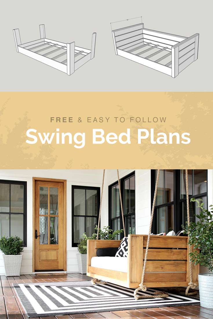 the front porch swing bed plans are easy to make