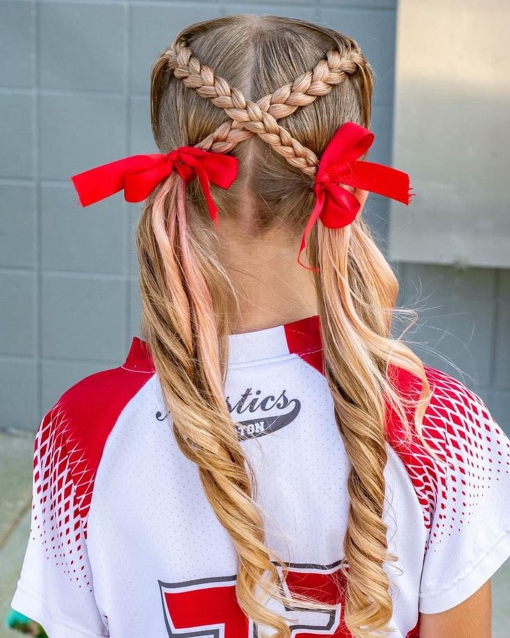 Hairstyles For Softball Games, Hairstyles For Softball, Softball Braids, Softball Games, Softball Hair, Soccer Hair, Sports Hair, Softball Hairstyles, Kid Hair