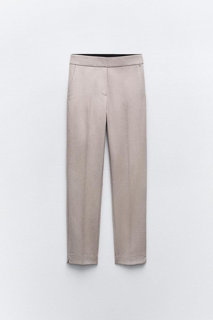 JOGGER WAIST PANTS - CAMEL/WHITE | ZARA United States Jeans Blazer, Tapered Pants, Waist Pants, Zara United States, Welt Pocket, Philippines, Camel, Mid Rise, Trousers