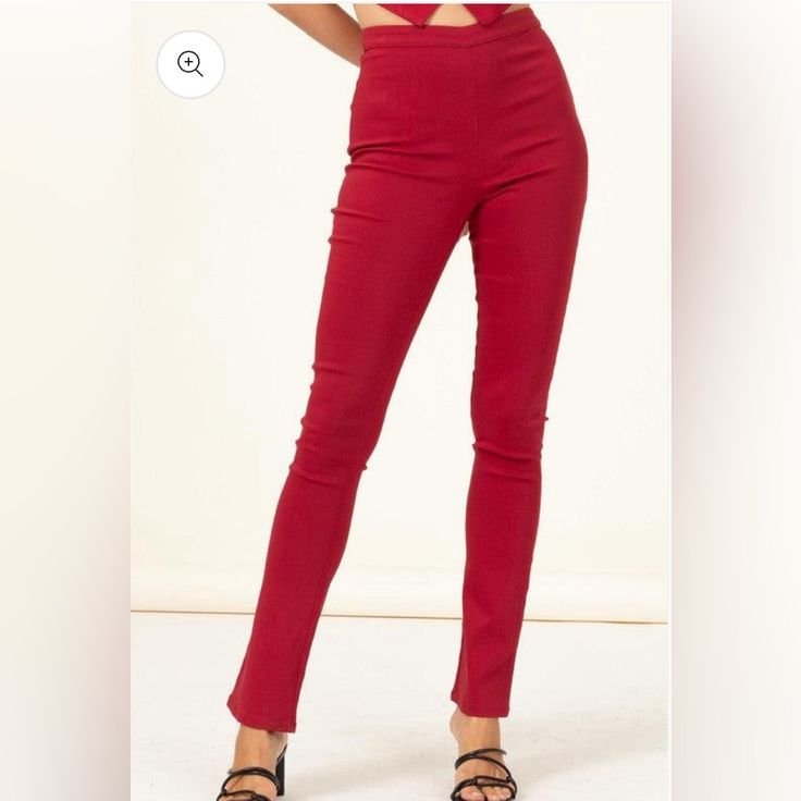 Nwot Hyfve Old School High Waist Skinny Pants, Size Medium. 69%Rayon/26% Nylon/5% Spandex Inseam: 32” Width Of Pantleg At Bottom Hem: 7.5” Waist: 27” Non-stretch High Waist Burgundy Pants, Trendy Non-stretch Red Leggings, Trendy Red Non-stretch Leggings, Red Full-length Leggings For Spring, Red Straight Pants For Night Out, Trendy Stretch Red Bottoms, High Waist Red Non-stretch Bottoms, Trendy High Waist Red Leggings, Trendy Red High-waisted Leggings