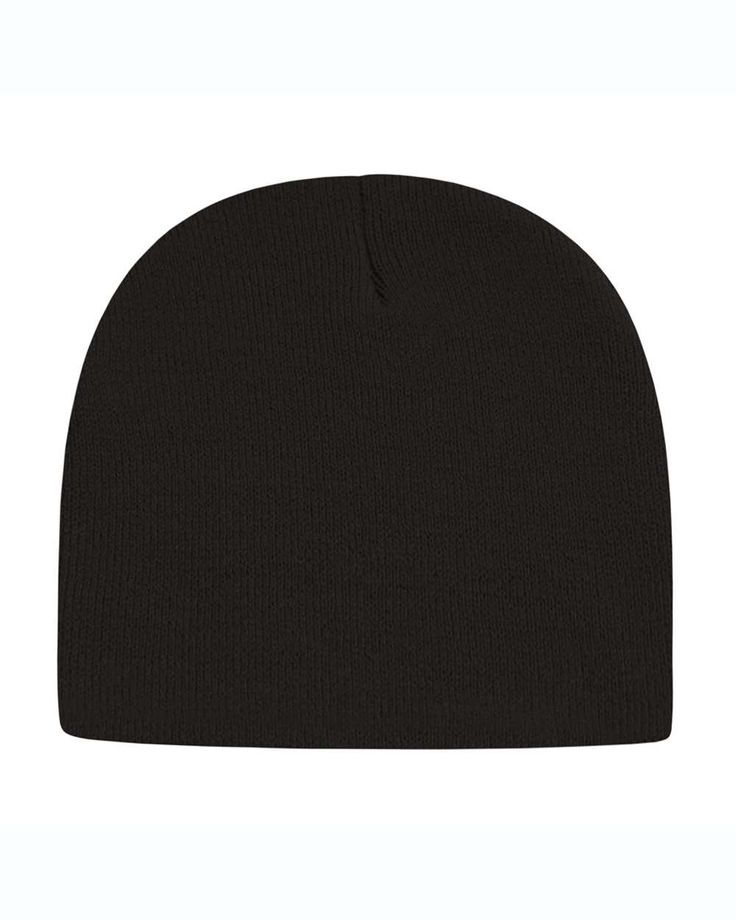 100% Acrylic; 8 1/2" knit; Made in the USA Cute White Cheap Beanie, Casual Black Acrylic Beanie, Basic Black Beanie Hat, Black Beanie, One Size Fits Most, Black One Size Beanie, Black Beanie One Size Fits Most, Classic Black Beanie Cap, Basic Black Beanie, One Size Fits Most, Basic Black Beanie (one Size)