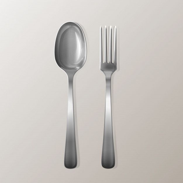 two forks and spoons on a white background