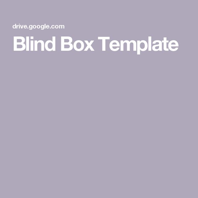 the word blind box template is shown in white on a gray background with an image of a