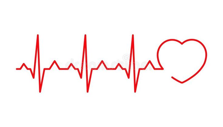 a red heart with a heartbeat line on a white background royalty illustration