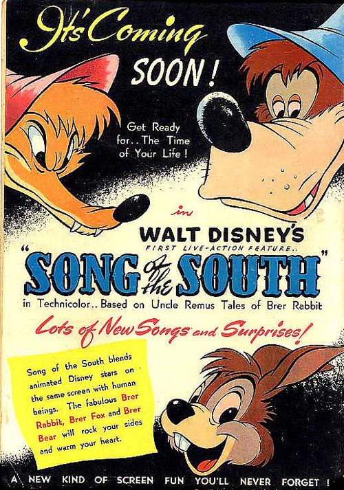 an advertisement for walt's song to the south