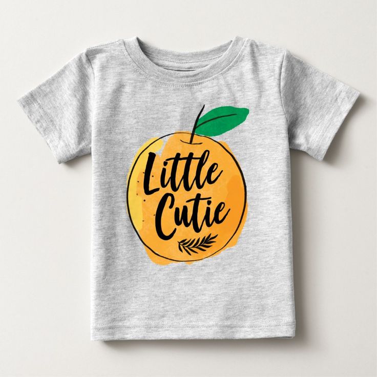 Little Cutie Orange Shirt, Infant Unisex, Size: 12 Month, Heather Grey Cute Peach T-shirt With Crew Neck, Trendy Orange Cotton Shirt, Cute Peach T-shirt With Graphic Print, Playful Orange Summer T-shirt, Cute Orange Short Sleeve Shirt, Cute Short Sleeve Birthday Shirt, Cute Peach T-shirt With Letter Print, Playful Orange Crew Neck Top, Cute Orange Cotton T-shirt