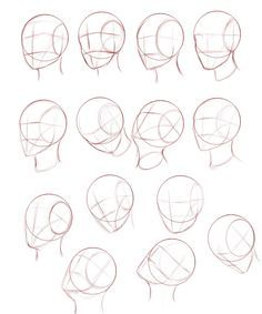 a bunch of different types of heads drawn in pencil on a white paper with the words how to draw head