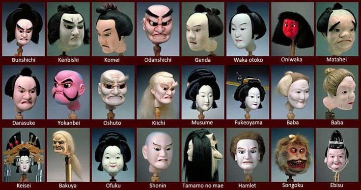 many different types of dolls with faces and hair on each doll's head are shown