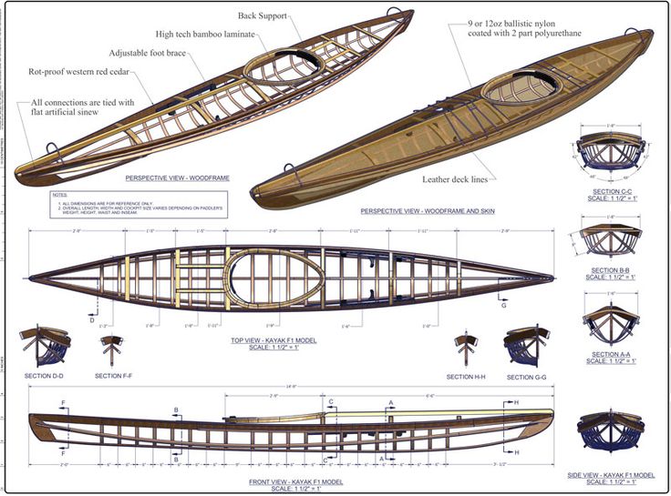 the plans for a canoe are shown here