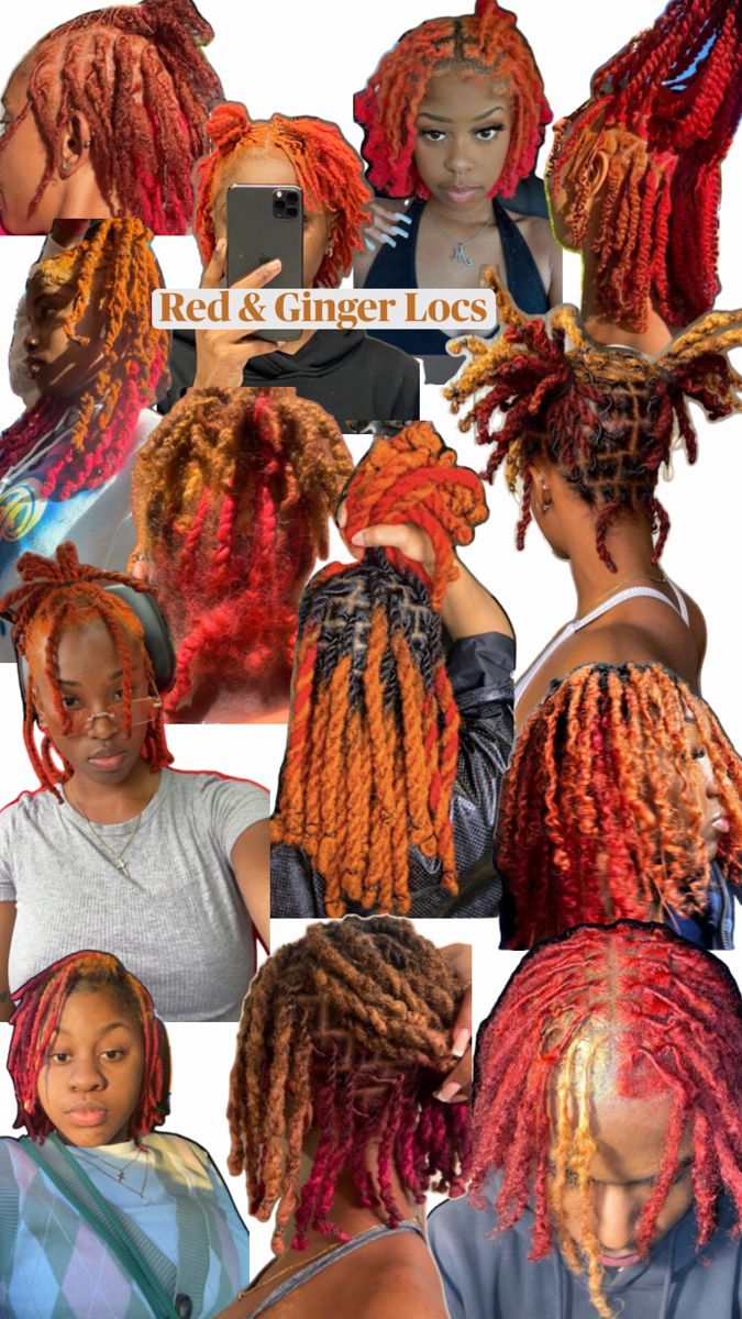 Locs Ginger Locs, Red Locs, Red Dreads, Hair Twists Black, Red Ginger, Short Locs Hairstyles, Dreadlock Styles, Hair Streaks, Dyed Hair Inspiration