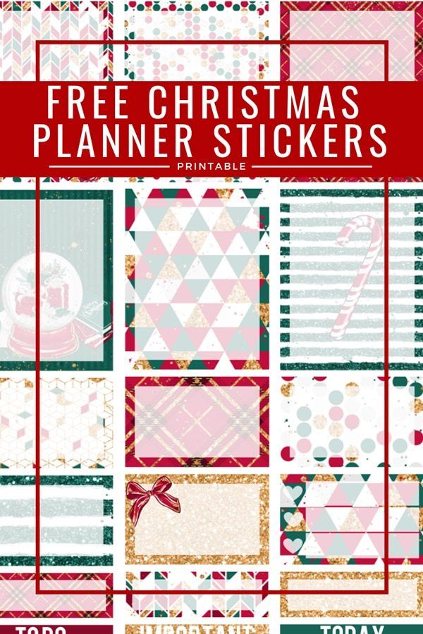 christmas planner stickers with the text free christmas planner stickers printable on them