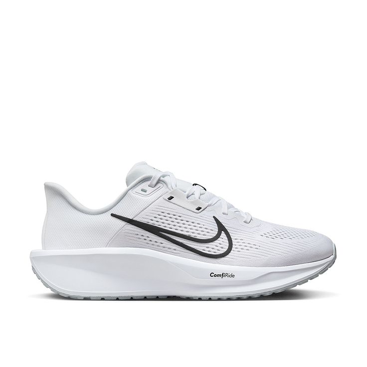 Nike- White Running Shoes With Boost Midsole For Sports, Casual Summit White Running Shoes, Dynamic White Running Shoes For Sports, White Nike Running Shoes For Light Sports, White Dynamic Trail Running Shoes For Jogging, White Athleisure Running Shoes For Marathon, Summit White Running Shoes With Boost Midsole, White Air Max Running Shoes For Casual Wear, White Running Shoes With Boost Midsole For Marathon