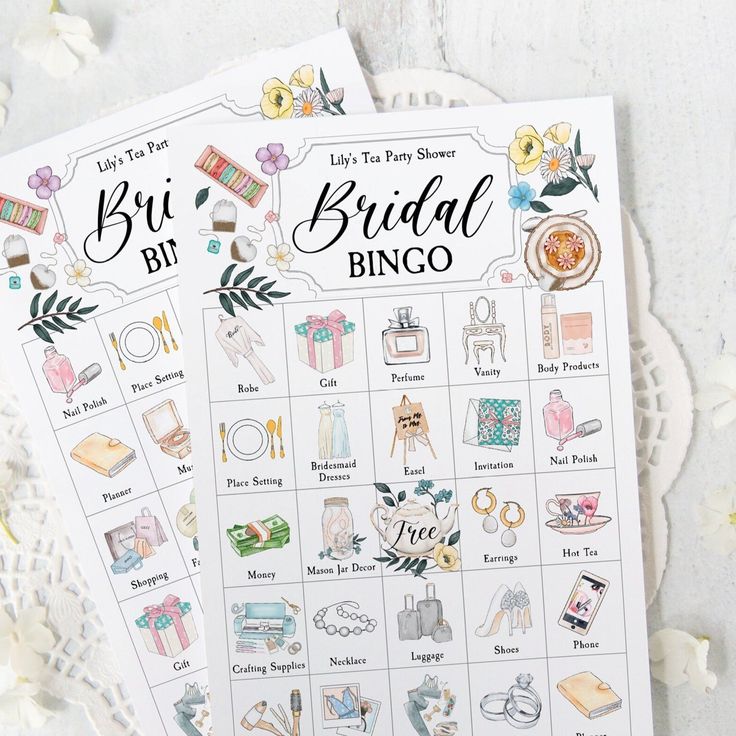 Tea Party Bridal Shower Bingo Cards - Greengate Images Bridal Shower Decor Tea Party, Bridal Shower Entertainment, Kitchen Tea Games Bridal Showers, Tea Bridal Party, Bridal Shower Themes Tea Party, Tea Party Bridal Shower Ideas Games, Bridal Shower High Tea Ideas, Bridal Shower Afternoon Tea, Bridal Brunch Games