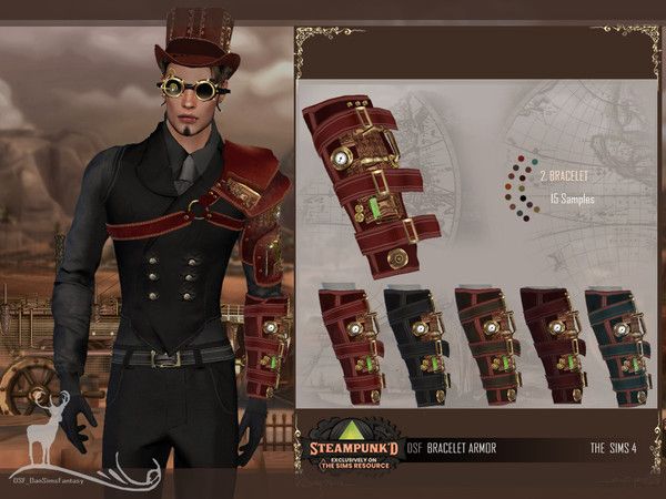 an image of a man in steampunk clothing and accessories for the game steampunk