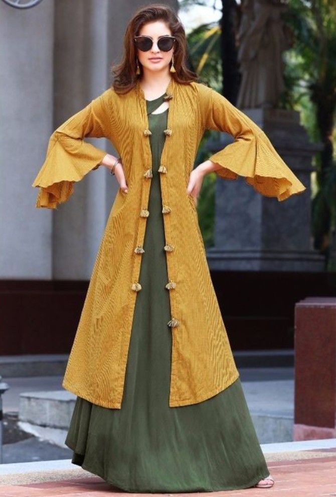 Long Dress Jackets For Women, Jacket Style Kurti Long With Pant, Jaipur Kurti, Kurti With Jacket, Shrug For Dresses, Long Kurti, Long Kurti Designs, Salwar Kamiz, Designer Kurtis