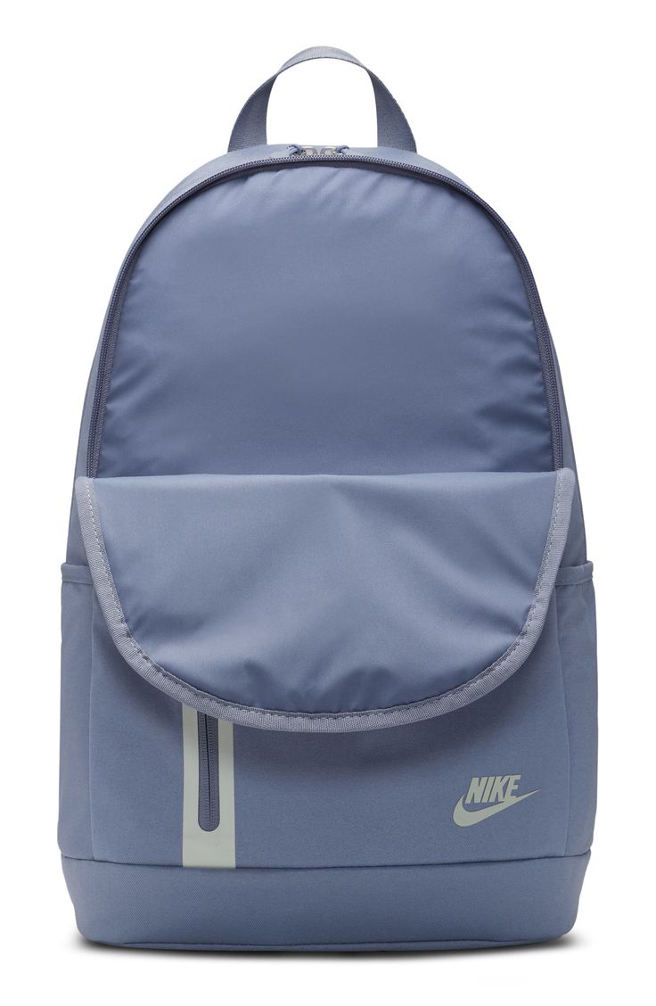 Perfect for the gym or school, this sleek and modern backpack comfortably fits gym clothes, books or a laptop to keep your hands free. Two-way top-zip closure Top carry handle; adjustable backpack straps Two exterior zip pockets and water bottle pocket Polyester Imported Nordstrom x Nike: A curated lifestyle destination where fashion is the ultimate sport Modern Backpack, Gym Clothes, Backpack Straps, Gym Outfit, The Gym, Hands Free, Zip Pockets, Water Bottle, Nordstrom