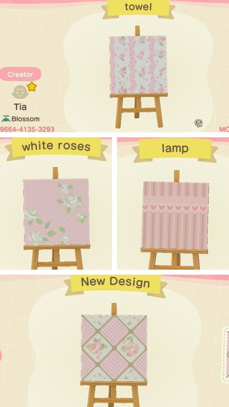 the instructions for how to paint a pink and white cake on an easel in animal crossing