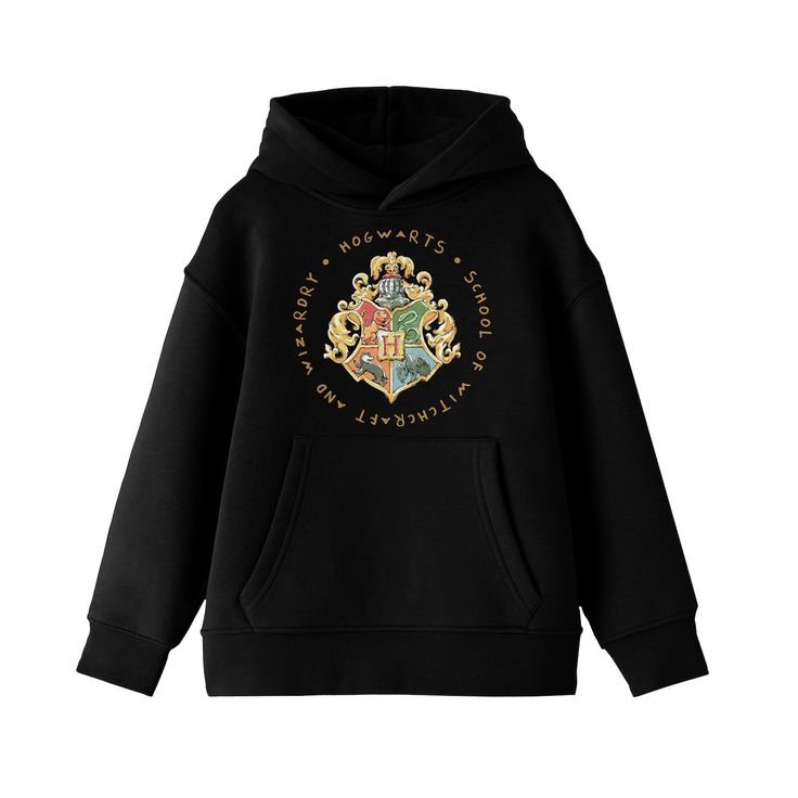 He'll love the cool style of this Boys 8-20 Harry Potter Hogwarts Crest Hoodie. He'll love the cool style of this Boys 8-20 Harry Potter Hogwarts Crest Hoodie.  Crewneck Long sleevesFABRIC & CARE Cotton / Polyester Machine wash Imported Size: Large. Color: Black. Gender: male. Age Group: kids. Hogwarts Crest, Harry Potter Hogwarts, The Cool, Hogwarts, Cool Style, Age Group, Harry Potter, Size Medium, Size Small