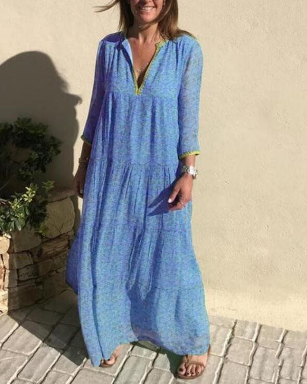 HOT SELLING !FREE SHIPPINGOrder Over $80BUY 3 USE 8% OFF CODE :8OFF Item:L7732 Description:Theme:SummerNeckline:V neckSleeve Type:Long SleeveStyle:Casual,Boho,HolidayOccasion:Beach,Holiday,DateMaterial:Cotton-blendPackage Included: 1*DressDue to the difference between different monitors, the picture may not reflect the actual color of the item. ShippingReceiving time = Processing time + Shipping timeReturn PolicyOur GuaranteeReturn or exchange within 15days from the delivered date.Request:1. Ite Idea For Clothes, Long Skirt Suits, Printed Beach Dresses, Vestidos Retro, Boho Dresses Long, Date Dresses, Maxi Dress Sale, Cotton Blends Dress, Long Dress Casual