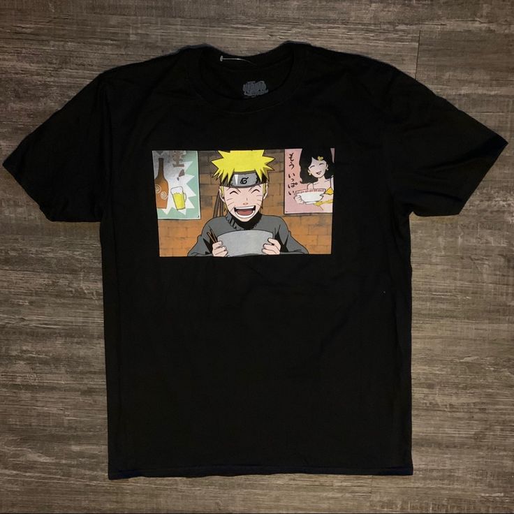 Naruto T-Shirt Brand New Comes With Tags Amazing Quality #Naruto #Anime #Retro Black T-shirt With Cartoon Print In Pop Culture Style, Black Cartoon Print Pop Culture T-shirt, Black Pop Culture T-shirt With Cartoon Print, Black Graphic Tee With Anime Print, Casual Anime Print T-shirt For Fans, Casual Black T-shirt With Anime Print, Casual Black Anime Print T-shirt, Black T-shirt With Anime Print For Pop Culture, Naruto T Shirt