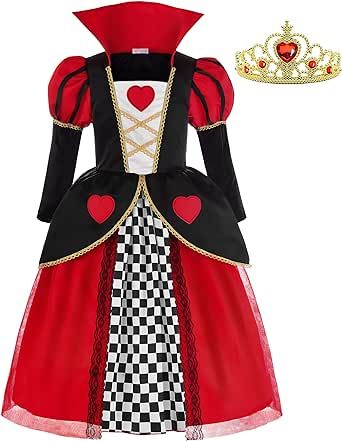 Kids Queen Of Hearts Costume, Queen Of Hearts Costume Kids, Queen Of Hearts Costume, Baby Costumes Girl, Heart Costume, Costumes For Halloween, California Costumes, Dress For Kids, Carnival Halloween