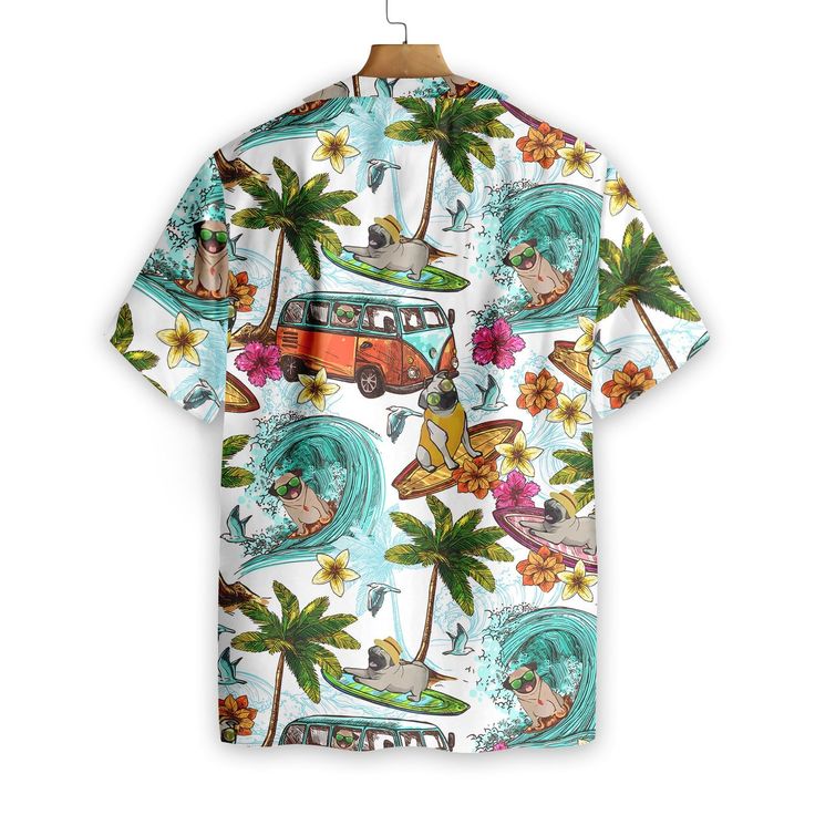 The best hawaiian shirts for men, hawaiian shirt for women and kids are available, designed just for you. Fabric: four-way stretch (95% polyester and 5% spandex) Regular fit Fabric Weight: 120 g/m². Care Instruction: Machine washes cold with similar colors, do not bleach, tumble dry low, do not iron, and do not dry clean. Reliable quality Refreshing and breathable, comfortable material, No DISCOLORATION after long washing. Hight Quality Fabric High quality fabric is soft and comfortable, and its Father Gifts, Flamingo Shirt, Counter Culture, Beach Tropical, Cool Hawaiian Shirts, Tropical Summer, Pug Lover, On Beach, Aloha Shirt