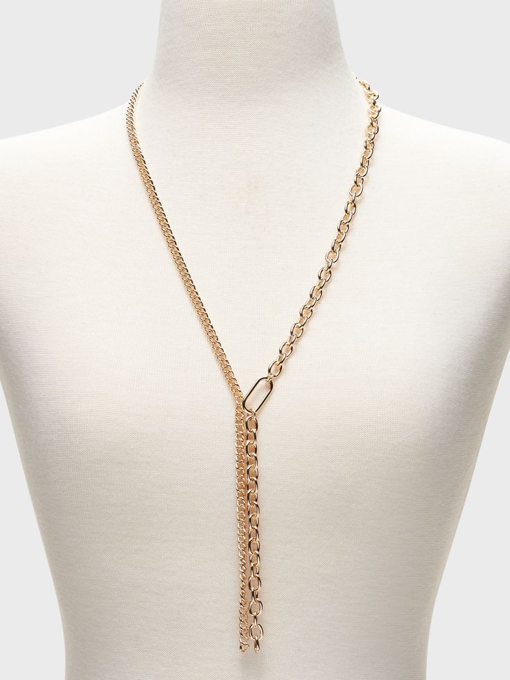 Long Chain Lariat Necklace | Banana Republic