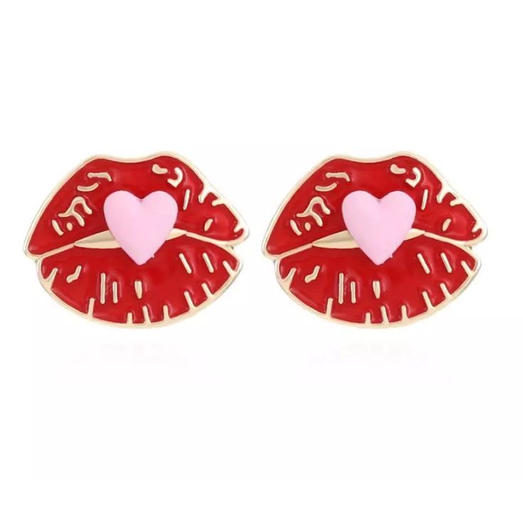 Retro Red Kissing Heart Lips Earrings Metal: Alloy Material: Alloy Size: 2.3cm X 2.95cm Brand New Never Used Cute Heart-shaped Metal Earrings, Red Metal Earrings For Valentine's Day, Adjustable Red Heart Earrings For Gift, Heart Shaped Metal Earrings For Valentine's Day, Heart-shaped Metal Earrings For Valentine's Day, Trendy Heart Earrings For Valentine's Day Anniversary, Valentine's Day Heart Metal Earrings, Adjustable Heart Earrings For Party, Red Heart-shaped Metal Earrings