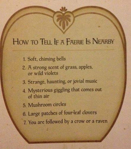 the instructions for how to tell if a faerie is nearby