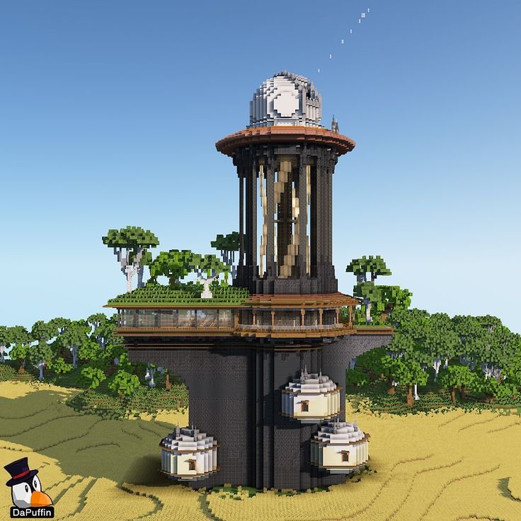 Solarpunk observatory #2. These telescopes are meant to work in tandem to focus on objects and create better images similar to the WM Keck telescopes. This one is powered by a wind turbine in the center so tower as opposed to the large solar panel on the other. My build downloads are on Patreon if you’re interested. Link in bio! #minecrafters #minecrafter #minecraftjava #minecraftcreations #minecraftonly #minecraftinspiration #minecraftideas #minecrafthouses #minecrafthouse #minecraftdesig... Minecraft Wind Turbine, Solarpunk Minecraft, Minecraft Telescope, Minecraft Solarpunk, Minecraft Observatory, Power Tower, Telescopes, Minecraft Building, Minecraft Buildings