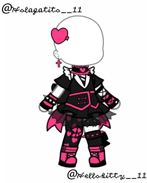 an image of a cartoon character with pink hair and black clothes, holding a heart shaped balloon