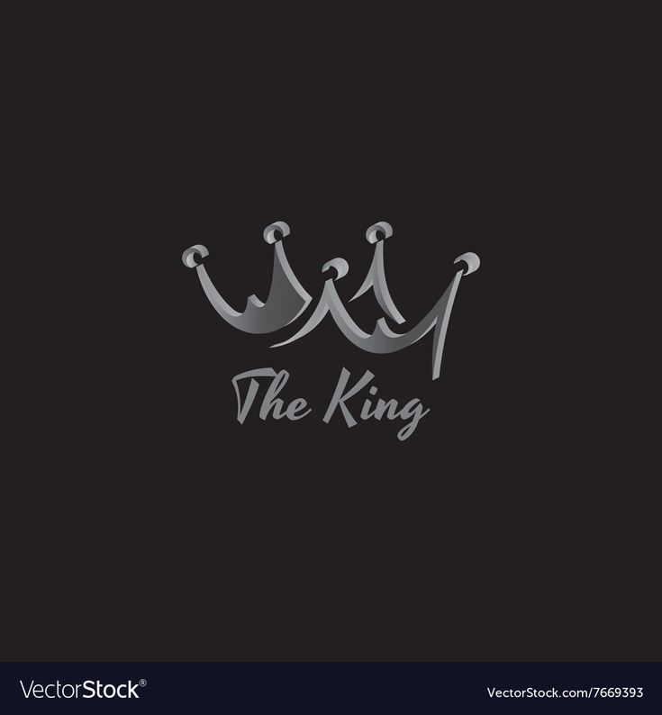 the king and queen logo design on black background with silver foil effect, suitable for use as