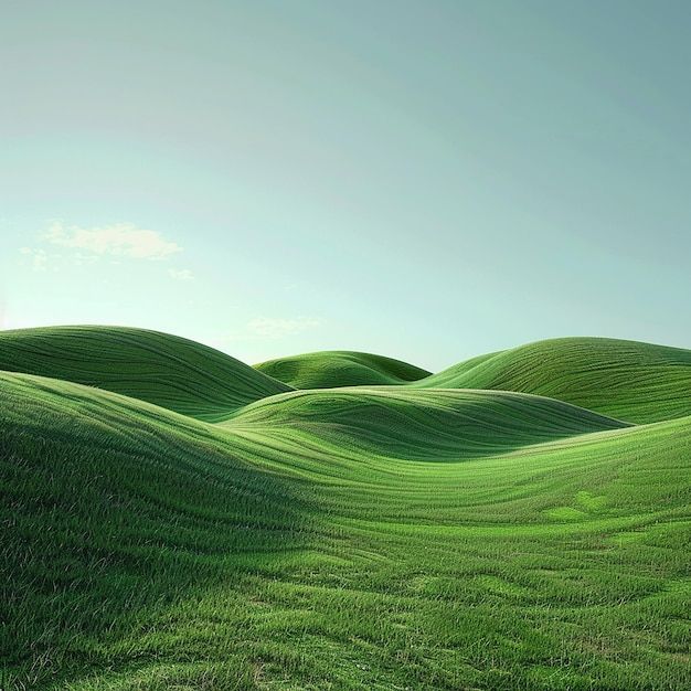 an image of green hills in the sky