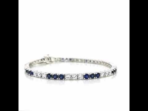 This sparkly tennis bracelet is set with Lafonn's signature Lassaire simulated diamonds and lab-grown sapphires in sterling silver bonded with platinum. Shop Lafonn at BenGarelick.com Style B2001CSP72 Sapphire Tennis Bracelet, Tennis Bracelet Diamond, Sapphire Diamond, Tennis Bracelet, Lab Grown, Blue Sapphire, Platinum, Tennis, Sapphire