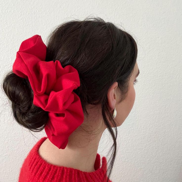 Adorable statement piece. Sewn from vintage cotton fabric. Made for all hair types and sewn around actual hair ties so stays in place for even thick hair. Jumbo Scrunchies, Women's Hair, All Hair Types, Thick Hair, Vintage Cotton, Vintage Fabric, Hair Types, Wedding Shop, Hair Ties