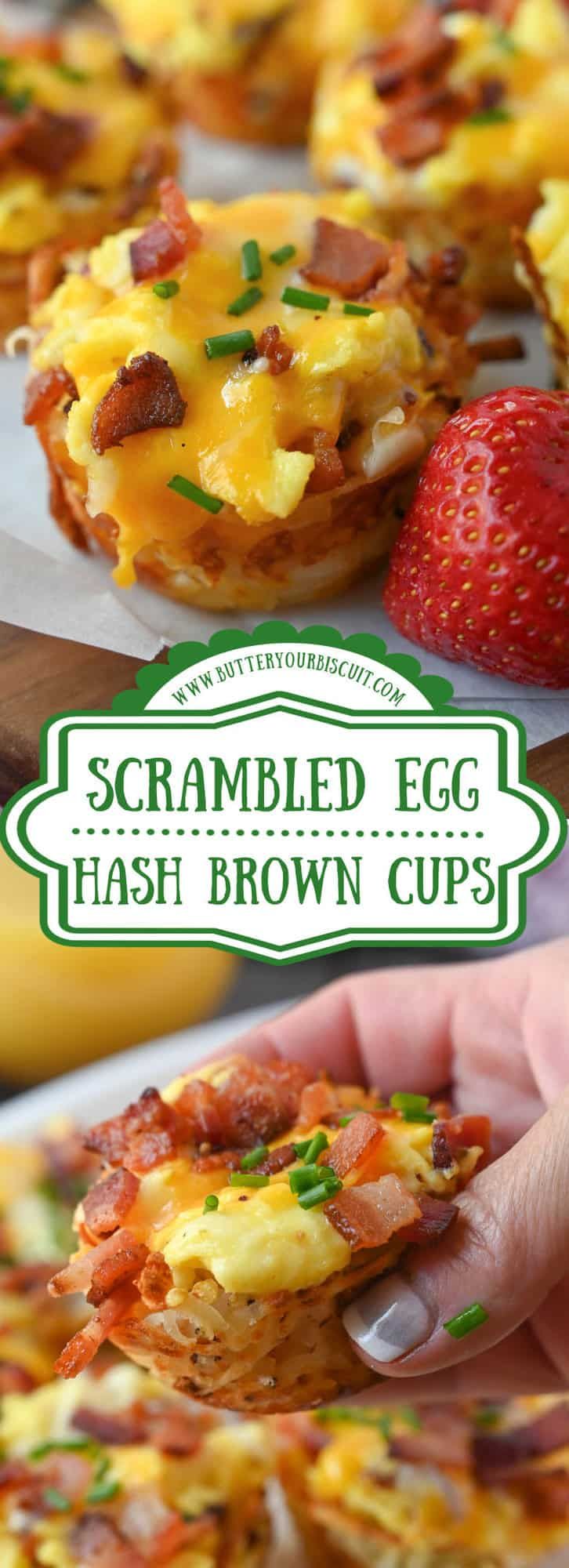 a person holding up a piece of hash browns with strawberries on the side and a strawberry in the background