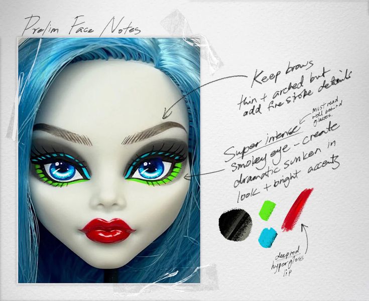 Ghoulia Yelps Makeup, Ghouluxe Ghoulia, Ghoulia Monster High, Mattel Creations, Clown Dolls, Monster High Ghoulia, Ghoulia Yelps, Monster High Repaint, Rainbow High