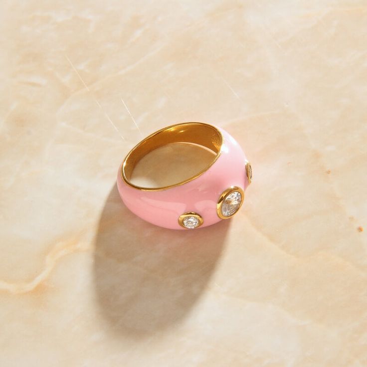 *NEW RELEASE Details:   Size 6 - 16.5mm Size 7 - 17.3mm Size 8 - 18.2mm 18k Gold Plated FREE Insured Shipping (Worldwide) Rose Gold Enamel Promise Ring, Luxury Enamel Promise Ring, Luxury Round Enamel Promise Ring, Pink Formal Enamel Ring, Pink Enamel Round Ring For Wedding, Pink Round Enamel Ring For Wedding, Pink Round Enamel Wedding Ring, Zircon Jewelry, Neck Jewellery