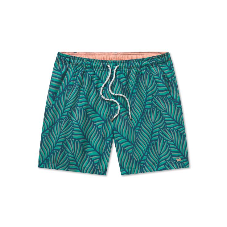 Is warmer weather calling your name? The Palmdale Playa Dockside Swim Trunk is the perfect accessory for a day by the water. Made with our quick-drying fabric, venting grommets, and ultra-soft waistband ensures comfort in and out of the water. The custom palm leaf design will keep you stylish all-summer long. These 6 inch inseam swim shorts have a functional drawstring, angled side pockets, and zippered back pockets. 100% Polyester Custom Palm Leaf Design Venting Grommets Quick-drying Mallard Embroidery Functional Drawcord with Engraved Aglets Elastic Waistband Angled Side Pockets Zippered Back Pockets 6” Inseam Also available in YOUTH sizes Summer Swim Trunks In Recycled Polyester For Outdoor Activities, Casual Green Swim Trunks With Upf 50+, Outdoor Green Nylon Swim Trunks, Green Nylon Swim Trunks For Outdoor, Green Swimwear For Outdoor Beach Season, Green Swimwear For Beach Season, Casual Green Swim Trunks For Warm Weather, Green Nylon Swimwear For Outdoor, Green Spring Outdoor Swimwear